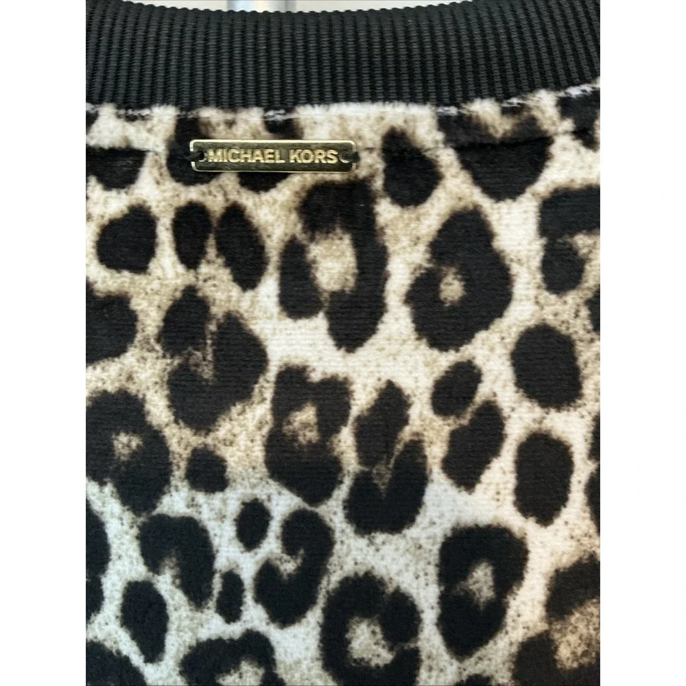 Michael Kors Women's Cold Shoulder Cheetah Print Tunic‎ Sz S $98